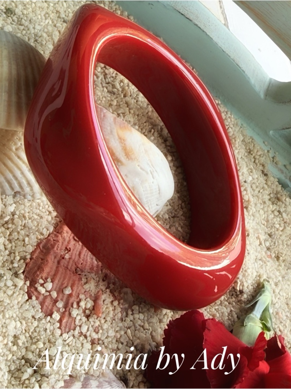 Alquimia Red Resin Bangle Bracelet - Picture 2 of 2